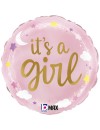 Balon foliowy okrągły "It's a girl" 18"