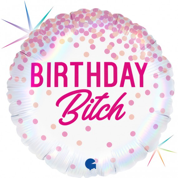 Balon foliowy okrągły Birthday Bitch