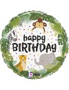 Balon foliowy okrągły Happy birthday safari 18"