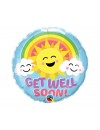 Balon foliowy  kółko 18" QL "Get Well Soon - Sunny Smiles"