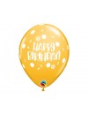 Balon lateksowy QL "Happy Birthday - Dots & Sprinkles",pastel mix