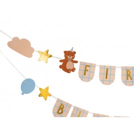 Baner na roczek "First Birthday" z misiami, 2,55 m