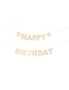 Baner papierowy Happy Birthday, gwiazdki, 220x14.5 cm