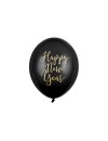 Balon lateksowy czarny z nadrukiem Happy New Year