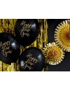 Balon lateksowy czarny z nadrukiem Happy New Year