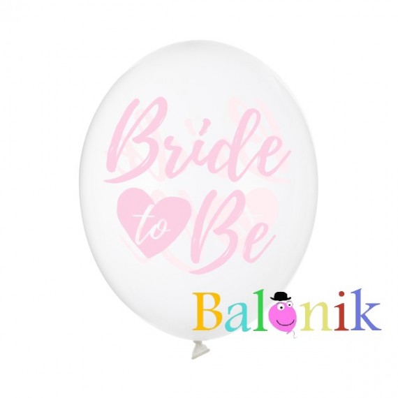 Balon lateksowy Bride to be przezroczysty róż / wieczrór panieński