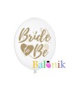 Balon lateksowy Bride to be przezroczysty złoty / wieczrór panieński