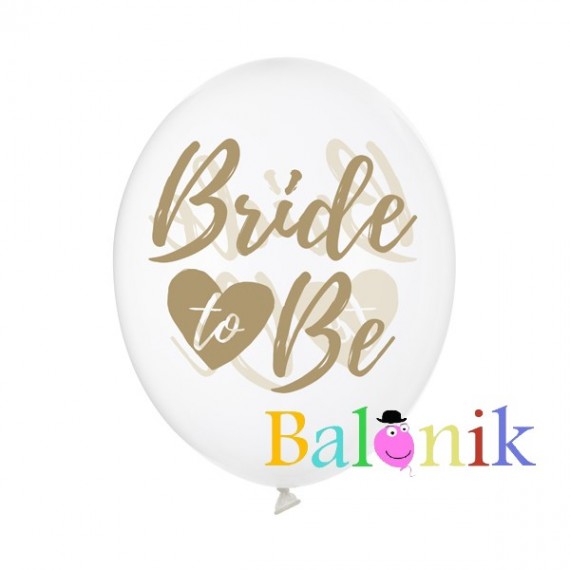 Balon lateksowy Bride to be przezroczysty złoty / wieczrór panieński