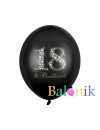 Balon lateksowy czarny z nadrukiem - 18 & Brilliant