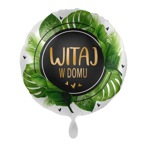 Balon foliowy koło "Witaj w domu" liście