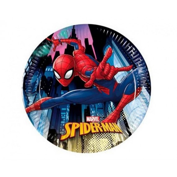 Talerzyki papierowe Spiderman Team Up (Marvel), next generation, 20cm, 8 szt. (plastic-free)