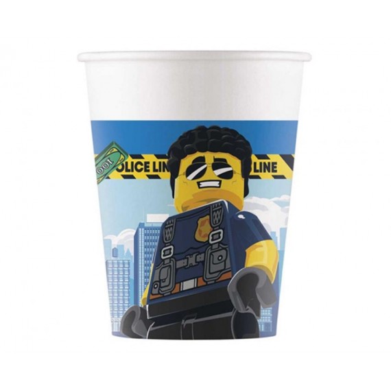 Kubeczki papierowe, Lego City, 200ml, 8 szt.