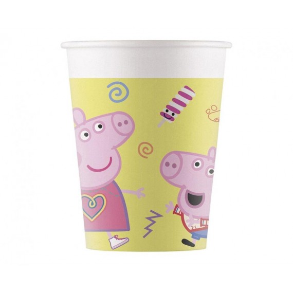 Kubeczki papierowe Peppa Pig / Świnka Peppa, 200ml, 8 szt.