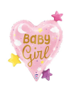 Balon foliowy serce baby girl różowe, 64 cm