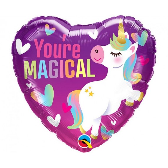 Balon foliowy serce you're magical / jednorożec 18" QL