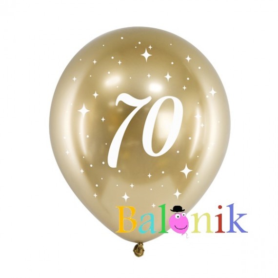 Balon lateksowy złoty chrom 70